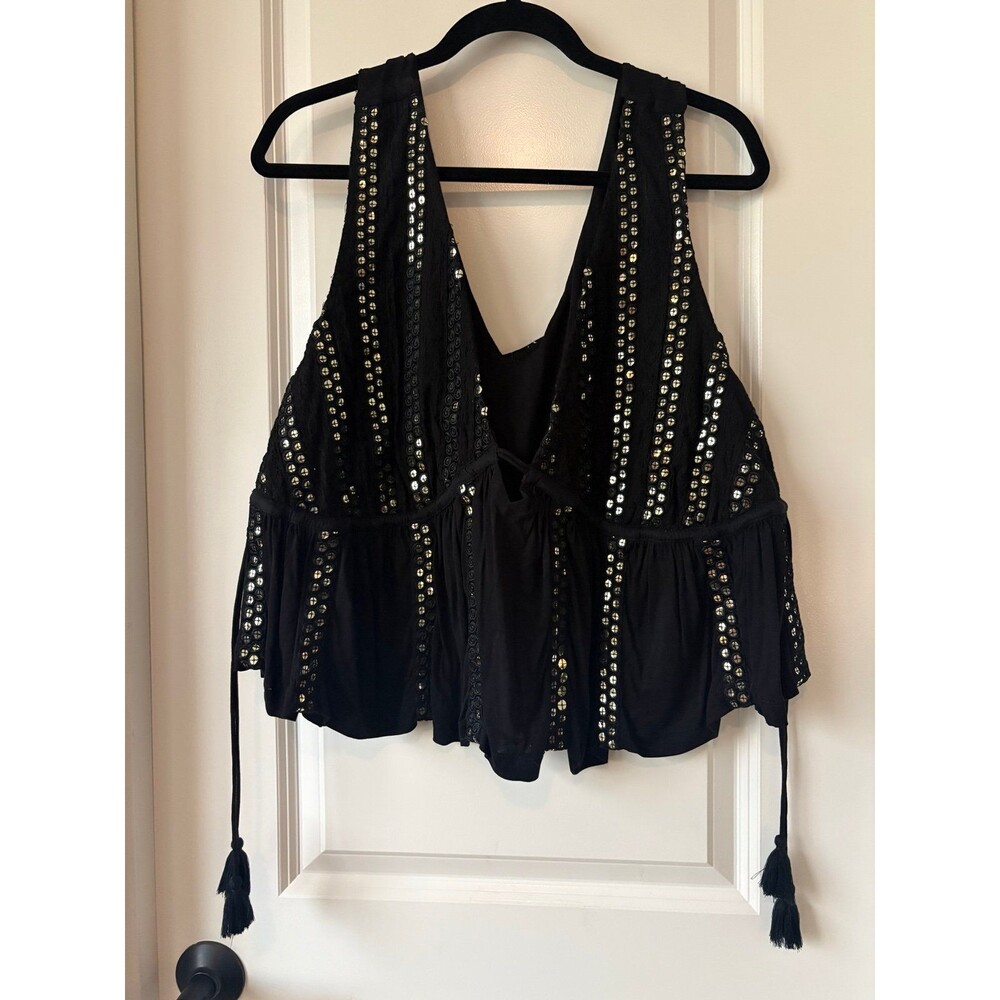 Anthropologie Forever That Girl Sequin V-Neck Tank Top - 1X